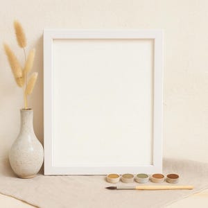 Photo Frame with Glass, Modern White Wooden Picture Frame, Minimalist Home Decor, Wall & Desk Display