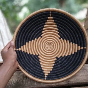 Brown Woven Basket, African Decorative  Wall Basket, Woven Bowl Centerpiece