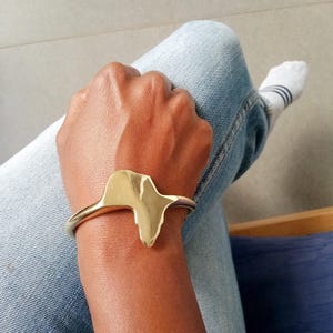 Handcrafted African Brass Bracelet & Ring Set: Minimalist Unisex Jewelry