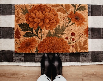 Fall Doormat , Cute Autumn Welcome Mat , Front Porch Decor , Happy Fall Y'all , Cozy Halloween Entry Rug , Housewarming Gift
