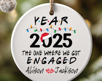 The One Where We Got Engaged Ornament, Engagement Gift, Personalized Engagement Gifts for Couples, Gift Basket, Wedding Gifts