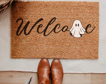 Halloween Ghost Welcome Mat, Halloween Doormat, Halloween Outdoor Decor, Ghost Decor, Halloween Ghost, Halloween Home Decor, Fall Decor