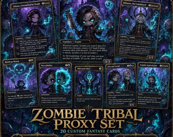 Zombie Tribal Proxy Deck, Gisa und Geralf Kommandant EDH Deck, 100 benutzerdefinierte randlose Casual TKG Karten