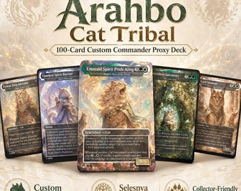 Cat Tribal Proxy Deck, Arahbo Kommandant EDH Deck, 100 benutzerdefinierte randlose Casual TKG-Karten