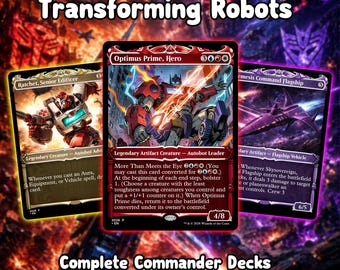 Wandelnde Roboter Kommandant Deck MTG Proxy – Autobot EDH Deck – 150+ Karte Custom Magic Deck – Anime Style Proxy Karten – Geschenk für MTG Fans