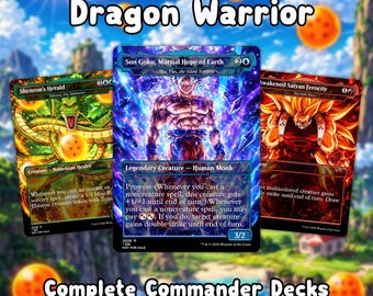 Dragon Kommandant Deck, MTG Proxy Deck, 100 Karten Custom Anime Deck, Geschenkbox inklusive, 50 Karten Sideboard, Tokenkarten, 5 Kommandanten Art Varianten