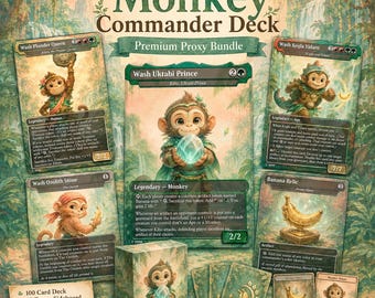 Aquarell Affe Proxy Deck 100 Karten Tokens Gruul Kibo Kommandant Deck MTG EDH Geschenkset