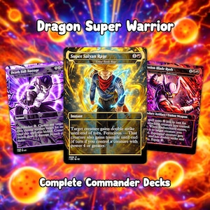 Super Warrior Proxy Deck, Goku Commander Deck, Custom MTG Commander Deck, 100 Card EDH Proxy Set, Anime Gift with Deck Box