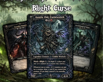 Blight Curse Commander Deck Proxy | Custom Gothic Horror MTG Inspired Deck | Dark Fantasy Jund Counter Theme | 100 Card Deck