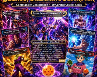 Dragon Kommandant Deck, MTG Proxy Deck, 100 Karten Custom Anime Deck, Geschenkbox inklusive, 50 Karten Sideboard, Tokenkarten, 5 Kommandanten Art Varianten