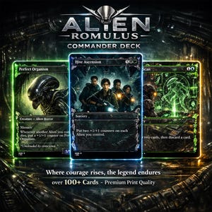 Mazo de Commander de Ali..en inspirado en Rómulo, mazo EDH de terror de ciencia ficción, mazo de Commander de MTG de Ali..en personalizado, mazo de Swarm de Ali..en de 100 cartas