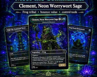 Frosch-Tribal-Proxy-Deck, Clement-Commander-EDH-Deck, 100 benutzerdefinierte randlose Casual-TCG-Karten