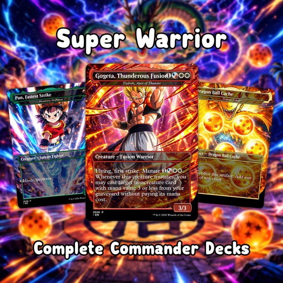 Super Warrior Proxy Deck, Goku Commander Deck, Custom MTG Commander Deck,  150+ Card EDH Proxy Set, Anime Gift With Deck Box - Etsy