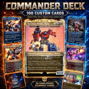 Transforming Robots Commander Deck MTG Proxy – Autobot EDH Deck – 150+ Card Custom Magic Deck – Anime Style Proxy Cards – Gift for MTG Fans