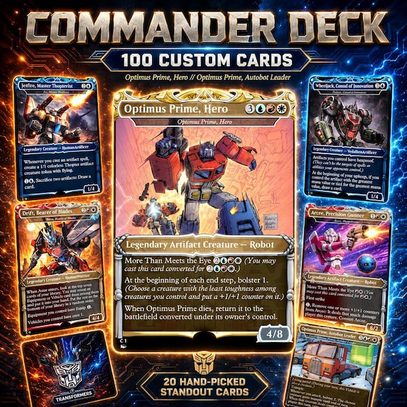 Transforming Robots Commander Deck MTG Proxy – Autobot EDH Deck – 150+ Card Custom Magic Deck – Anime Style Proxy Cards – Gift for MTG Fans