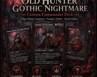 Gothic Hunter Proxy Deck, 100 Card Captain EDH Deck + Tokens, benutzerdefinierte randlose Casual TKG-Karten
