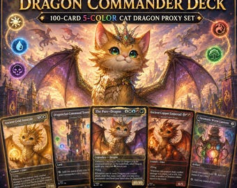 Dragon Tribal Proxy Deck, The Ur-Dragon Kommandant EDH Deck, 100 benutzerdefinierte randlose Casual TKG-Karten