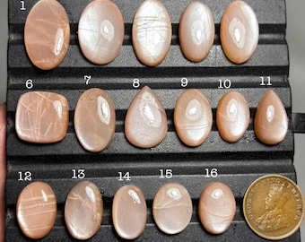 Peach Moonstone Top Grade Quality 100% Natural Peach Moonstone Cabochon Loose Gemstone For Making Jewelry C-78