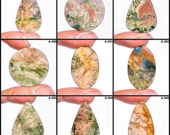 Beautiful Moss Agate Top Grade Quality 100% Natural Moss Agate Cabochons Loose Gemstone For Making Jewelry