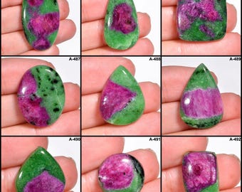 Maravilhosa pedra preciosa solta cabochão de rubi zoisita de alta qualidade 100% natural para fazer joias