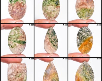 Gorgeous Moss Agate Top Grade Quality 100% Natural Moss Agate Cabochons Loose Gemstone For Making Jewelry