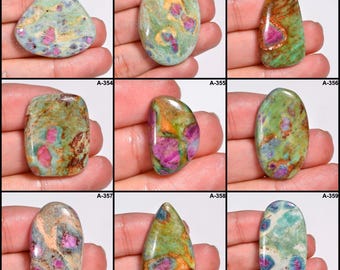 Glorioso Rubi Fuchsita de Alta Qualidade 100% Natural Rubi Fuchsita Cabochão Pedra Preciosa Solta para Fazer Joias