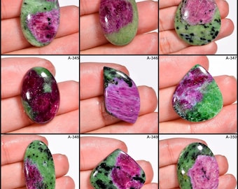 Cabochão de rubi zoisita hipnotizante de alta qualidade 100% natural, pedra preciosa solta para fazer joias