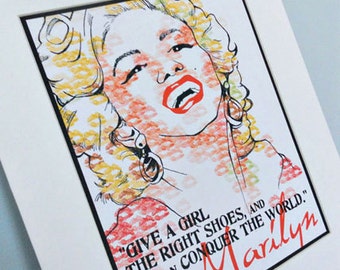 Marilyn Monroe Quote Art Print 8x10, Matted to 11x14