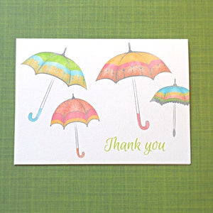 Baby Shower Thank You Cards, Umbrella Thank You Cards, Set of 25 image 3