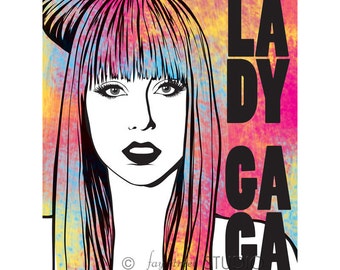 Lady Gaga Poster Art Print, 8x10