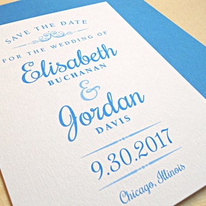 Save the Date Wedding Card, Modern Vintage Design, 10-Count