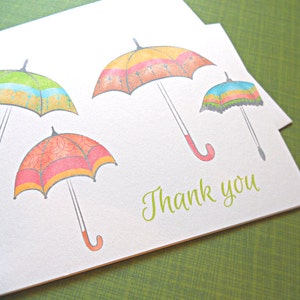 Baby Shower Thank You Cards, Umbrella Thank You Cards, Set of 25 image 4