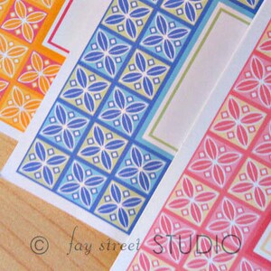 Personalized Stationery Set, Personal Stationery, Checkered Orange Pink ...