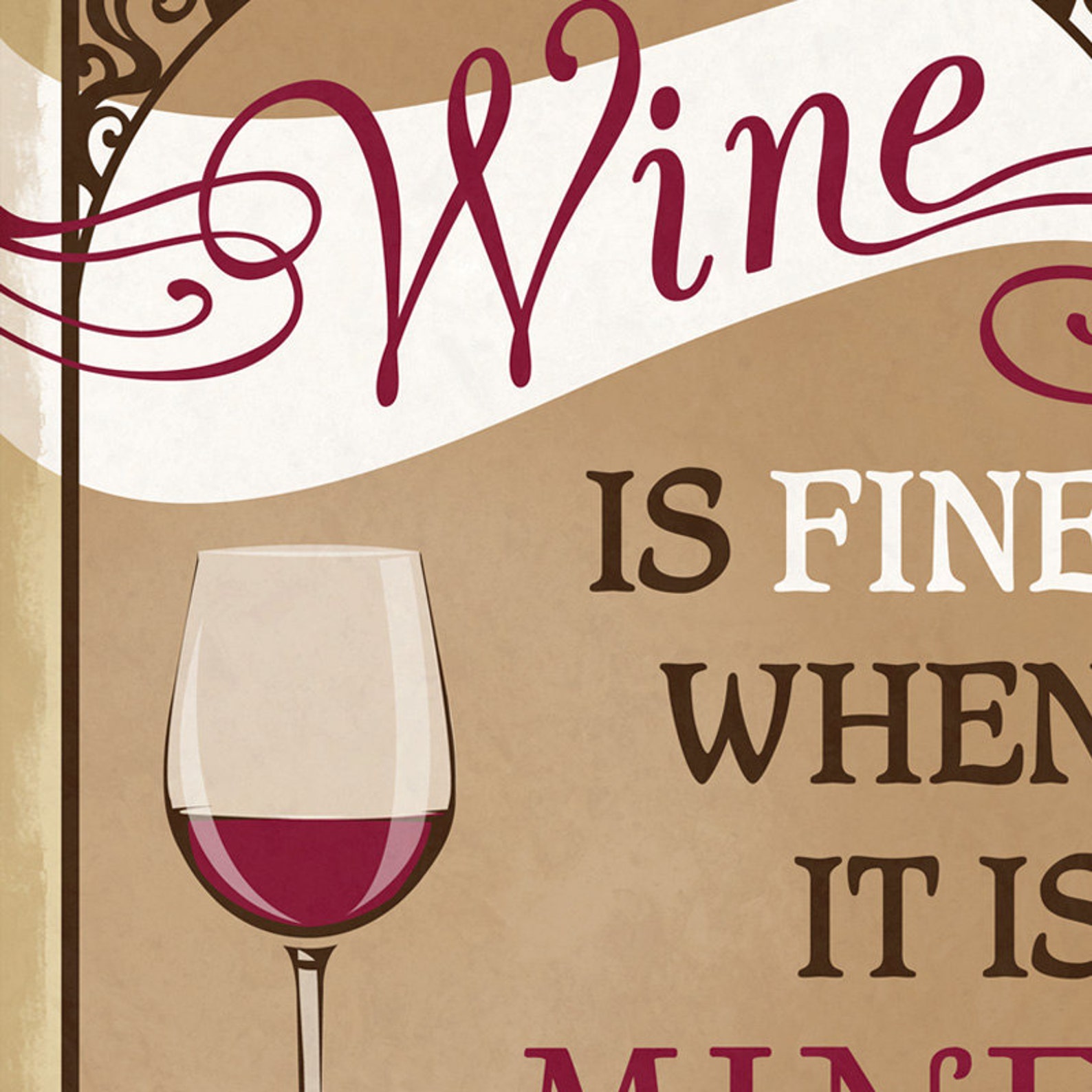 Wine Art Print, 8x10 Etsy