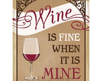 Wine Art Print, 8x10