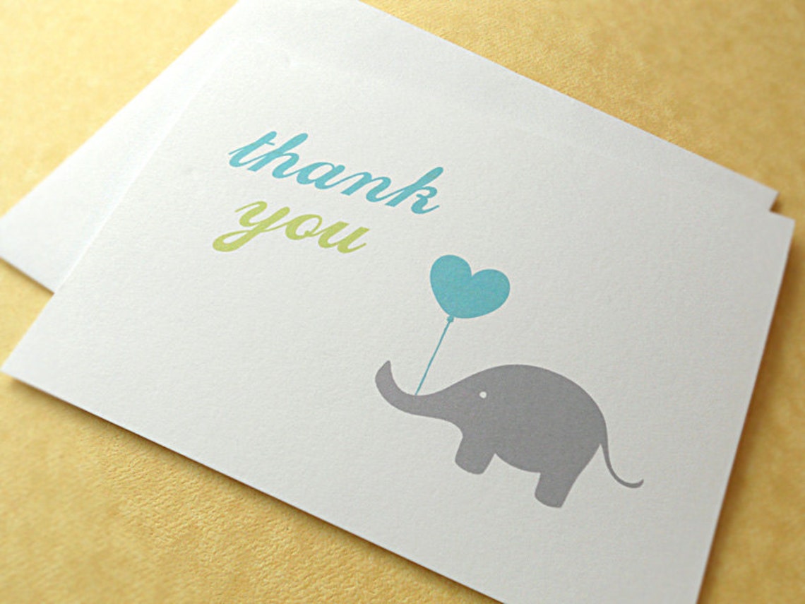 Baby Shower Invitations Elephant With Balloon Blue and Green Etsy