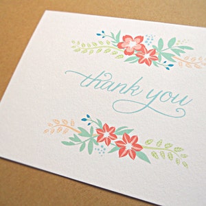 Bridal Shower Thank You Cards, Wedding Thank You Cards, Elegant Wildflowers, Set of 10 image 4