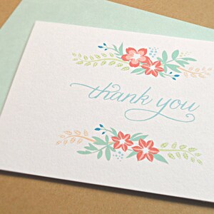 Bridal Shower Thank You Cards, Wedding Thank You Cards, Elegant Wildflowers, Set of 10 image 3