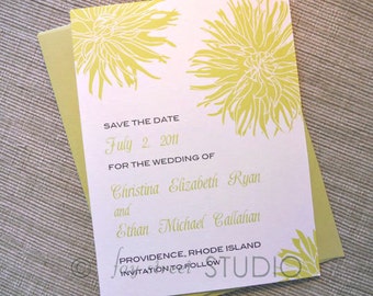 Save the Date Wedding Card, Dahlias, 10-Count