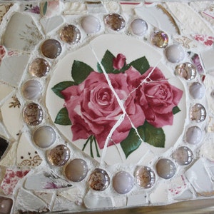 Custom Victorian Rose Mosaic Tray image 3