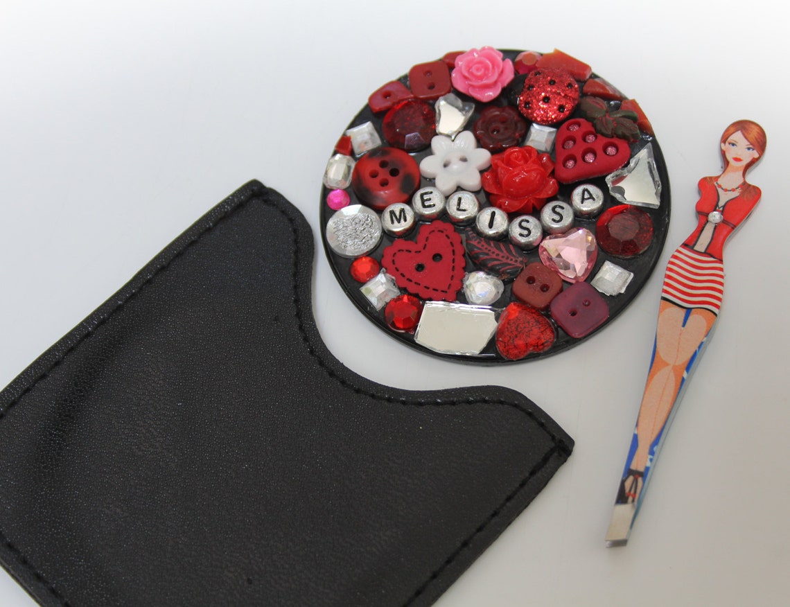 Girly Tweezer & Mosaic Mirror Set Etsy