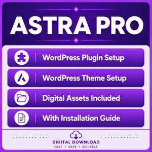 Astra Pro WordPress Plugin Setup | Installation Guide and Assets Included | Digital Download
