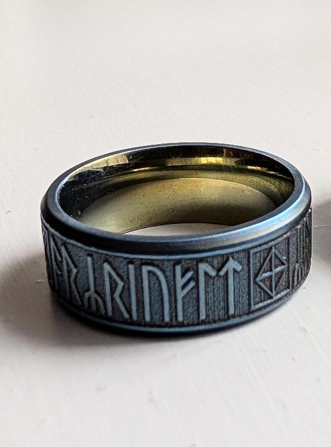 Bramham Moor Ring – Anglo-saxon Runic Ring (titanium) - Etsy