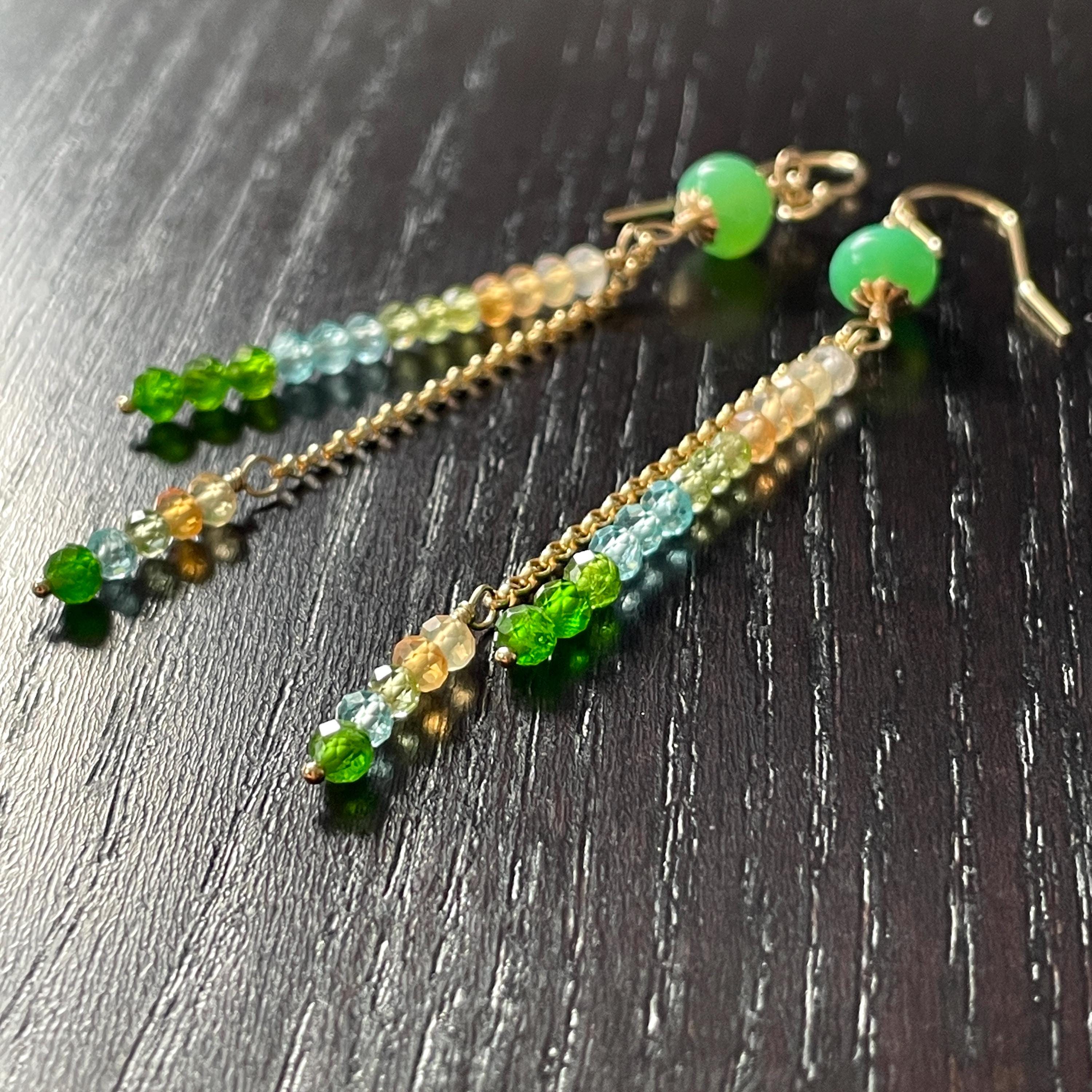 Collier Gold Filled Pierres Chromo-diopside Et Péridot Fait Main ROSEMIMOSA - Neuf étiquettes