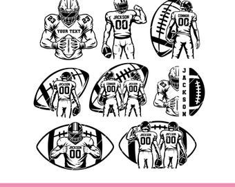 Two Football Players SVG, Personalized Football SVG, Football Team Svg, Football Player Bundle, Cricut Cut File, Png