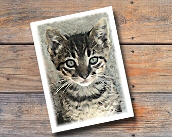 Tabby Cat Photo Art Note Card