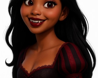 Vampire Princess Digital Art Print – Dark Fantasy Female Character – Instant Download”