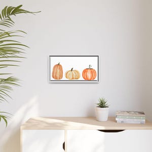 Wall Art, Fall Cozy Pumpkin Art Print, Autumn Home Decor, Halloween Wall Decor, Matte Canvas Print, Framed Wall Hanging, Multi-color Pumpkin