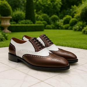 Brown White Brogues - Etsy