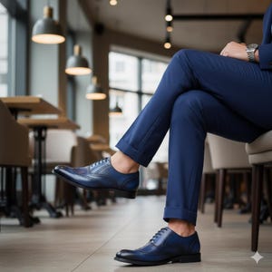 Handmade Leather Brogue Oxford Shoes for Men | Wingtip Formal Dress Shoes | Luxury Footwear image 4